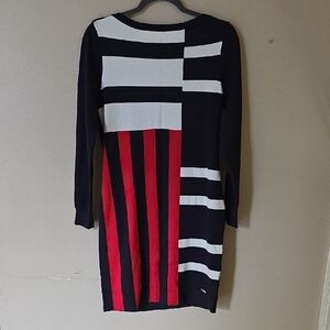 Tommy Hilfiger Asymmetrical Black and White Sheath Dress